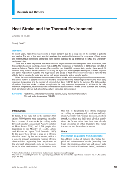 Heat Stroke and the Thermal Environment