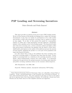 P2P Lending and Screening Incentives