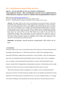 Surrounded by threats ? How securitization research can be