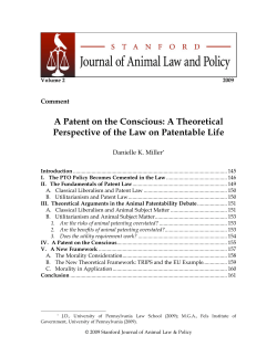 A Patent on the Conscious: A Theoretical Perspective of the Law on