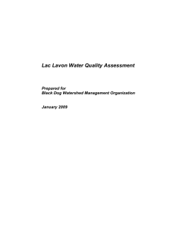Lac Lavon Water Quality Assessment