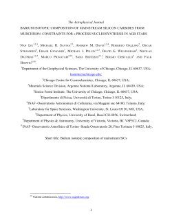 1 The Astrophysical Journal BARIUM ISOTOPIC COMPOSITION OF