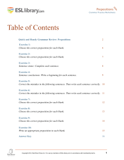 Table of Contents - ESL