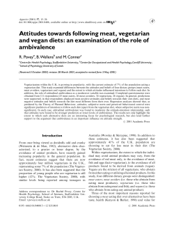 Attitudes towards following meat, vegetarian and vegan diets