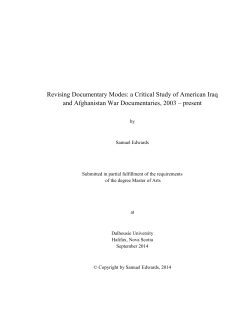 Revising Documentary Modes: a Critical Study of American Iraq and