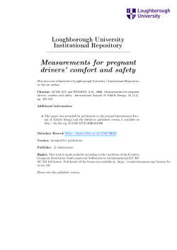 Measurements for pregnant drivers comfort and safety