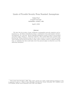 Limits of Provable Security From Standard Assumptions