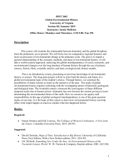 Global Environmental History - Syllabus