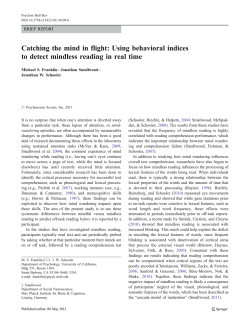 Catching the mind in flight: Using behavioral indices to