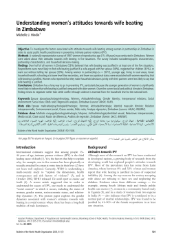 Understanding women`s attitudes towards wife beating in Zimbabwe