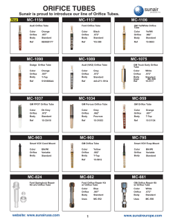 2014 Orifice Tubes Product Line