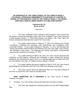 AN ORDINANCE OF THE TOWN COUNCIL OF