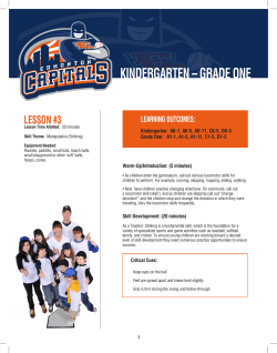 KINDERGARTEN &ndash; GRADE ONE