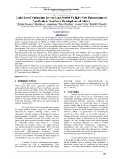 Lake Level Variations for the Last 30000 Yr BP: New Palaeoclimatic