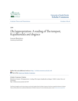 (Re)appropriation: A reading of The tempest, Kapalkundala and