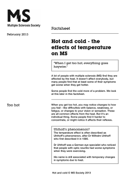 Hot and cold - the effects of temperature on MS