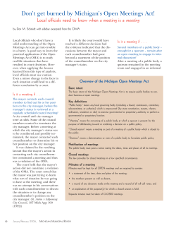 Don`t get burned by Michigan`s Open Meetings Act!