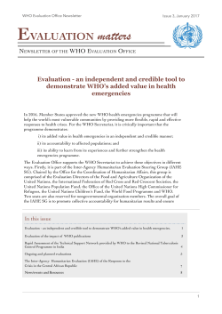 EVALUATION matters - World Health Organization