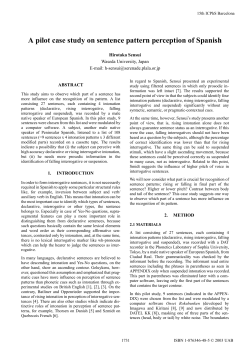 A Pilot Case Study on Sentence Pattern Perception