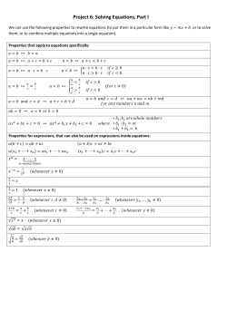 Project 6: Solving Equations, Part I