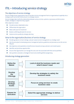 ITIL &ndash; Introducing service strategy