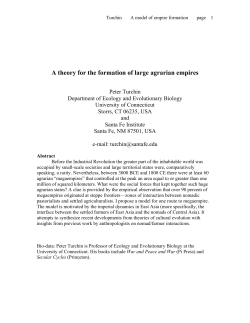 A theory for the formation of large agrarian empires