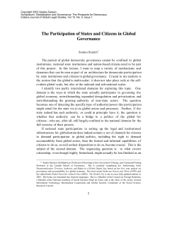 "The Participation of States and Citizens in Global Governance," by