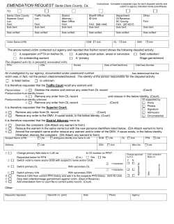 Emendation Request Form - the County of Santa Clara