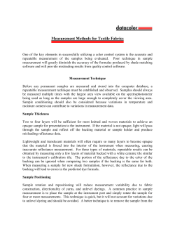 Measurement Methods for Textile Fabrics
