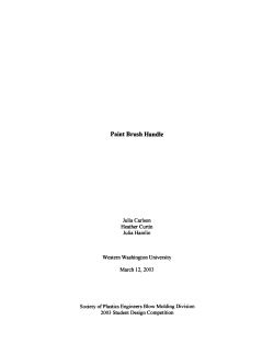 Paint Brush Handle - Blow Molding Division