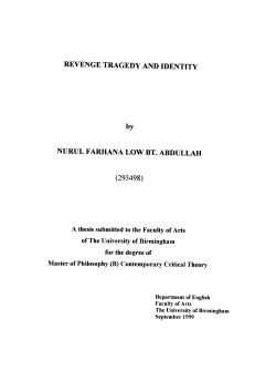 Revenge tragedy and identity