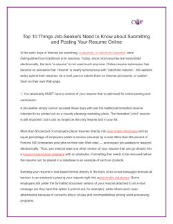 Top 10 Things Job-Seekers Need to Know about Submitting and