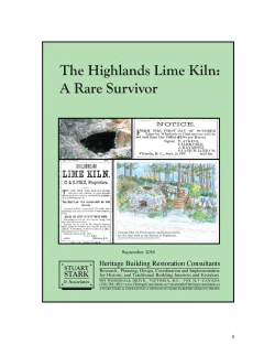 Highlands Lime Kiln report produced by Stuart