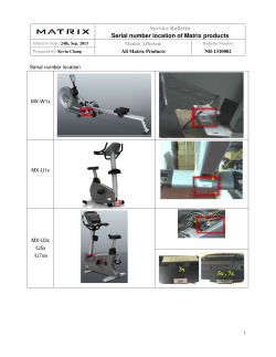 Service Bulletin Serial number location of Matrix products 3x 5x , 7x