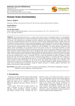 Human brain biochemistry - Science Publishing Group