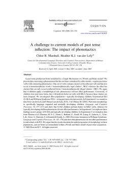 A challenge to current models of past tense inflection: The impact of