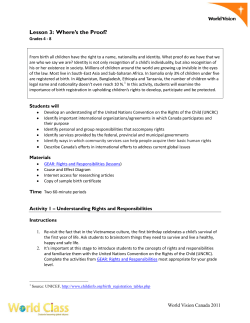 Lesson 3 - World Vision Youth Canada
