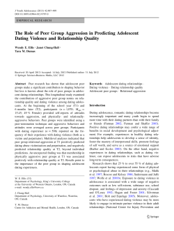 The Role of Peer Group Aggression in Predicting Adolescent Dating