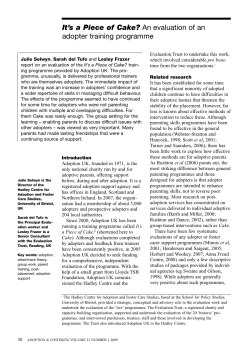 It`s a Piece of Cake? An evaluation of an adopter