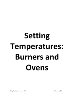 Setting Temperatures: Burners and Ovens