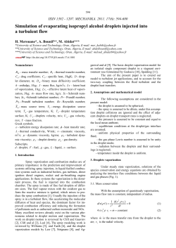 Simulation of evaporating isopropyl alcohol droplets injected into a