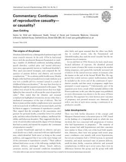 Commentary: Continuum of reproductive casualty
