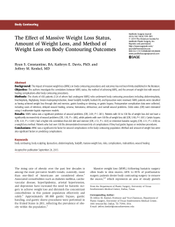 The Effect of Massive Weight Loss Status, Amount of Weight Loss