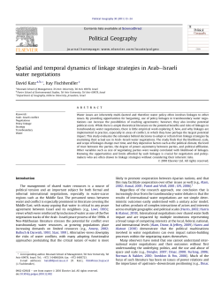 Spatial and temporal dynamics of linkage strategies in Arab