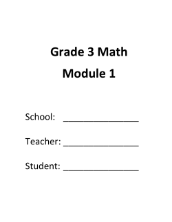 Grade 3 Math Module 1 - St. Charles Parish Public Schools
