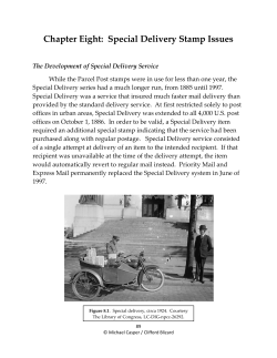 Chapter Eight: Special Delivery Stamp Issues