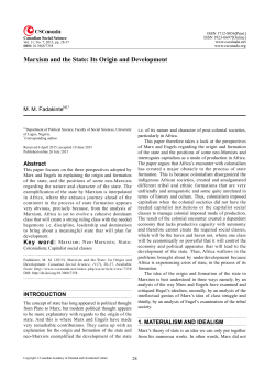 Marxism and the State: Its Origin and Development