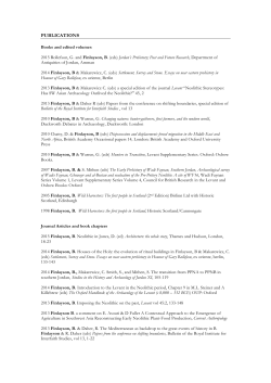 PUBLICATIONS - Council for British Research in the Levant