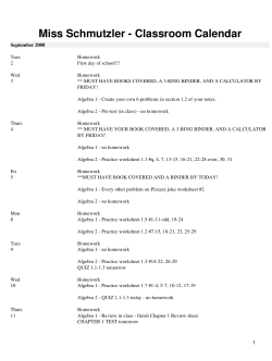 Miss Schmutzler - Classroom Calendar