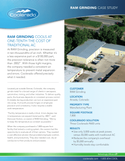 RAM GRindinG CoolS At onE-tEnth thE CoSt of